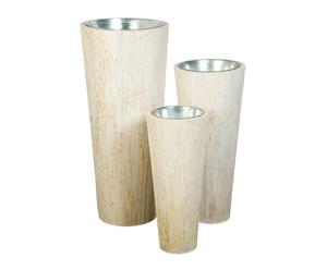 Set de 3 maceteros de bambú Thai