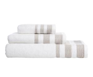 Set de 3 toallas en algodón y lino Rayas
