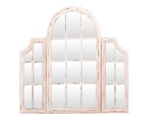 Espejo de pared en madera ventanal - blanco decapado