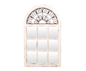 Espejo de pared en madera ventanal - blanco decapado