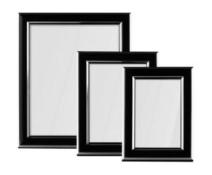 Set de 3 marcos de fotos – negro y plata
