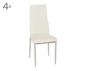 Set de 4 sillas de acero y polipiel – blanco II