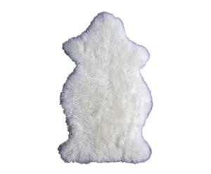 Alfombra de piel auténtica de oveja patagónica - blanca