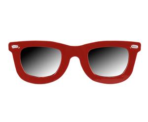 Espejo con forma de gafas en metal – rojo