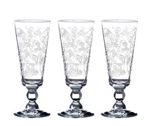 Set de 3 copas de champagne en vidrio – transparente