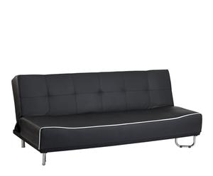 Sofá cama de polipiel – negro