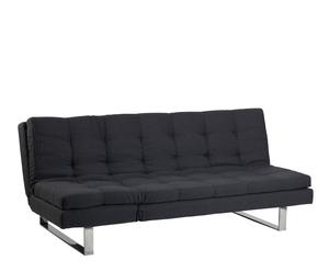 Sofá cama con función reclinable – gris y cromo