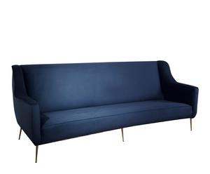 Sofá tapizado en poliéster WAVE , azul - 240cm
