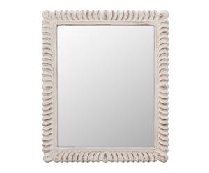 Espejo de pared oval en resina Neo Rococo, blanco - 40x50 cm