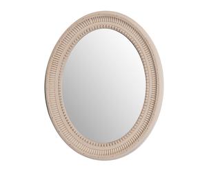 Espejo de pared oval Clásico en madera de pino, blanco - 30x40 cm