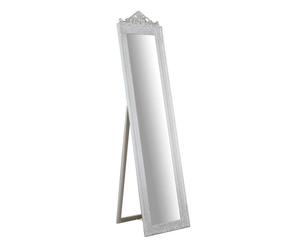 Espejo de pie enmarcado en madera DM, blanco - 43x178 cm