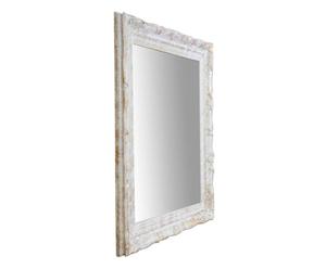 Espejo enmarcado en madera DM, blanco - 74x64 cm