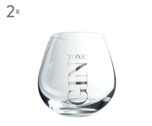 Set de 2 vasos en vidrio para gin tonic - Ø10,5 cm