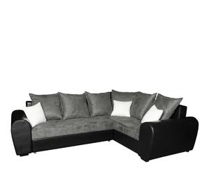 Sofá rinconera de 4 plazas con cama Finland – negro y gris