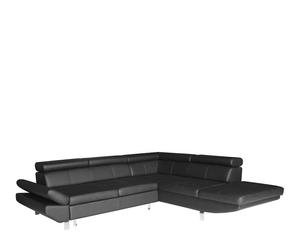 Sofá rinconera de 3 plazas con cama y chaise longue Maestro - negro