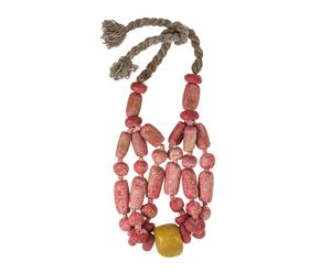 Collar bereber de piedra, rosa - 2x38 cm