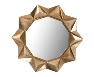 Espejo de metal y cristal Estrella, dorado - Ø61 cm