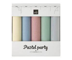 Caja regalo con 5 rollos de 10 servilletas pastel Party – 20x20