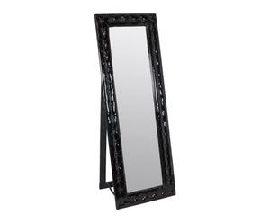 Espejo de madera y polipiel - negro