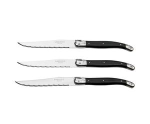 Se de 3 cuchillos para carne - Negro