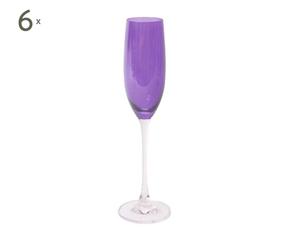 Set de 6 copas de champagne - púrpura