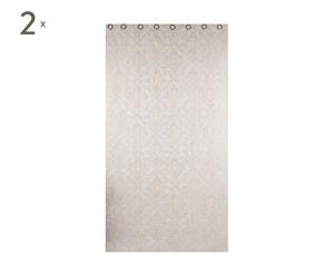 Set de 2 cortinas de lino – crudo y beige