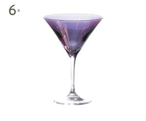 Set de 6 copas de cóctel de vidrio soplado, lila - Ø9