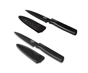 Set de 2 cuchillos de acero inoxidable - negro