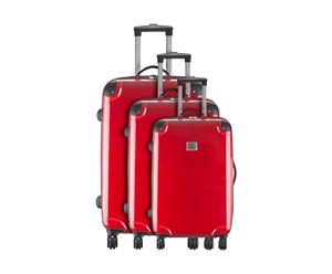 Set de 3 maletas CONCORDE, policarbonato - rojo