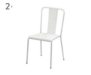 Set de 2 sillas de metal - blancas