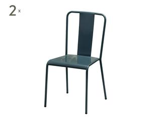 Set de 2 sillas de metal - grises