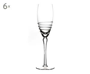 Set de 6 copas de champán en vidrio - transparente