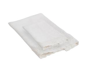 Juego de 2 toallas de lino Audie – Blanco
