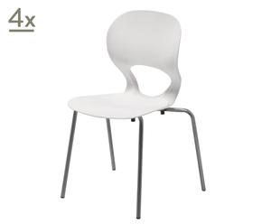 Set de 4 sillas en metal y ABS - blanca