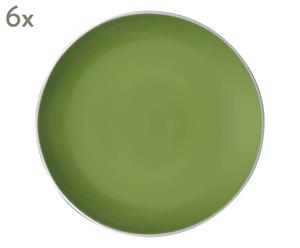 Set de 6 platos hondos de gres – verde MANZANA