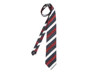 Corbata de seda – rojo, gris y blanco