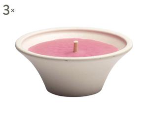 Set de 3 velas de terracota – rosa y blanco