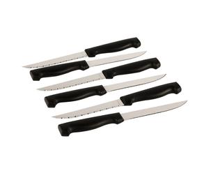 Set de 6 cuchillos para cortar carne de plástico y acero inoxidable