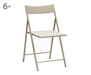 Set de 6 sillas plegables – gris tórtola
