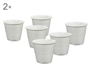 Set de 12 vasos de café de cerámica - blancos