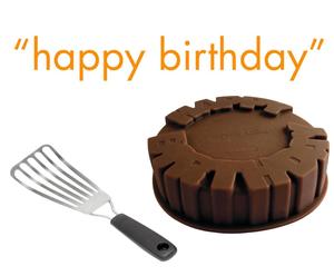 Set de molde, pala de tarta y letras decorativas Happy Birthday