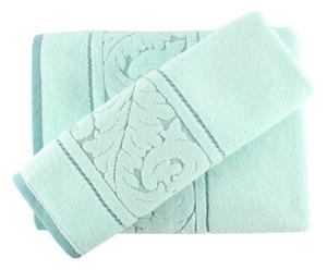 Set de 1 toalla de lavabo y 1 toalla de ducha en algodón Sultan – verde menta