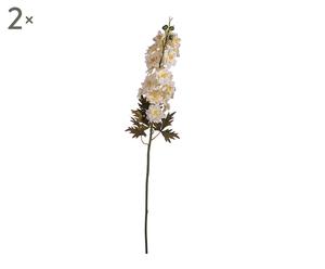 Set di 2 fiori decorativi Delphinium vintage bianco - h 106 cm
