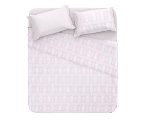 Set de sábana bajera, encimera y funda de almohada Marie, lila – cama de 180