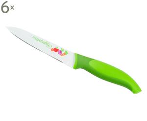 Set de 6 cuchillos para verduras, verde - L12
