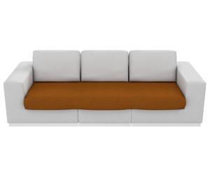 Funda de sofá modular en poliéster y tejido bielástico de 3 plazas Unión – castaño