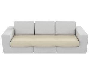 Funda de sofá modular en poliéster y tejido bielástico de 3 plazas Unión – crema