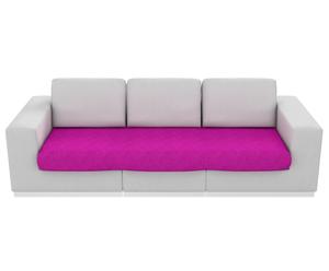 Funda de sofá modular en poliéster y tejido bielástico de 3 plazas Unión – fucsia