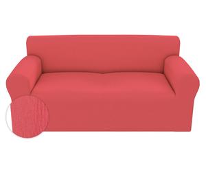 Funda de sofá en poliéster y tejido bielástico de 2 plazas - rosa