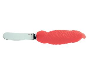 Cuchillo para untar en acero y silicona - rojo